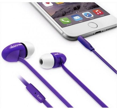 ILUV PPMINTSPU peppermint Talk Tangle free stereo Headphones with microphone , Purple
