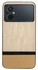 Elmo3ezz Shockproof Wood Grain Skin PU and TPU Shockproof Luxury Phone Case for Poco M5 (beige)