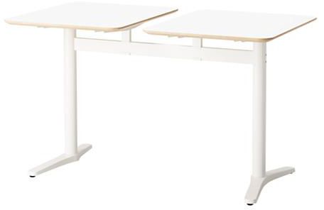 BILLSTA Table with 2 tops, white, white