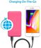 Promate Power Bank, Ultra-Slim 10000mAh Dual USB Portable Charger with 5V/2A USB-C Two Way Charging Port and Auto Voltage Regulation for iPhone X, Samsung S9, Note 8, OnePlus 5T, Voltag-10C Pink