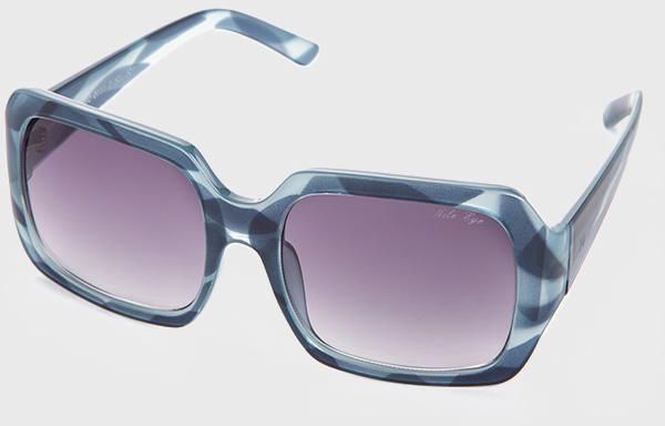 Nile Square Oversized Abstracts Sunglasses - Dark Blue