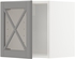 METOD Wall cabinet w glass door/crossbar. - white/Bodbyn grey 40x40 cm