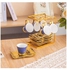 Coffee set with saucer, 13 pcs, on a blue metal stand, 022800049