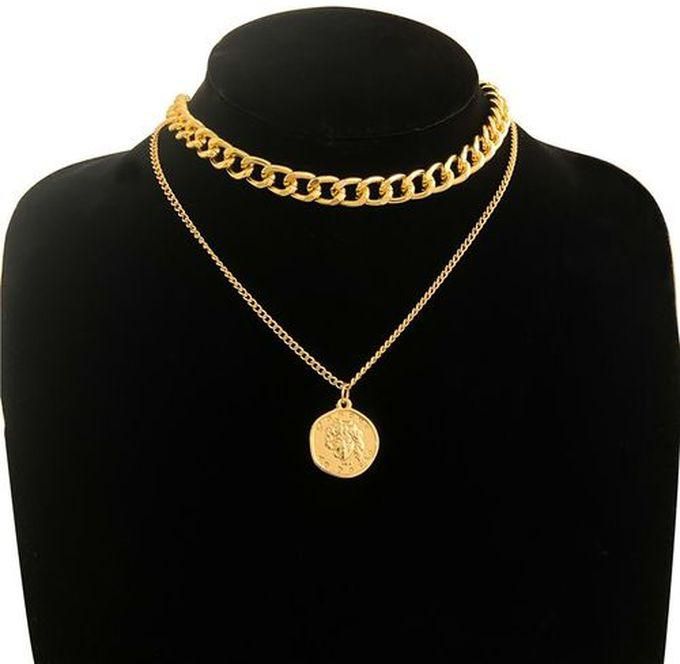 Cuban Link Chain With Pendant Gold