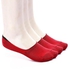 Andora Set Of 3 Solid Invisible Socks - Red