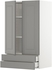 METOD / MAXIMERA Wall cabinet w 2 doors/2 drawers - white/Bodbyn grey 60x100 cm