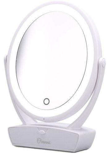 Ovonni Magnification LED Makeup Mirror Double Side with LED Light - White