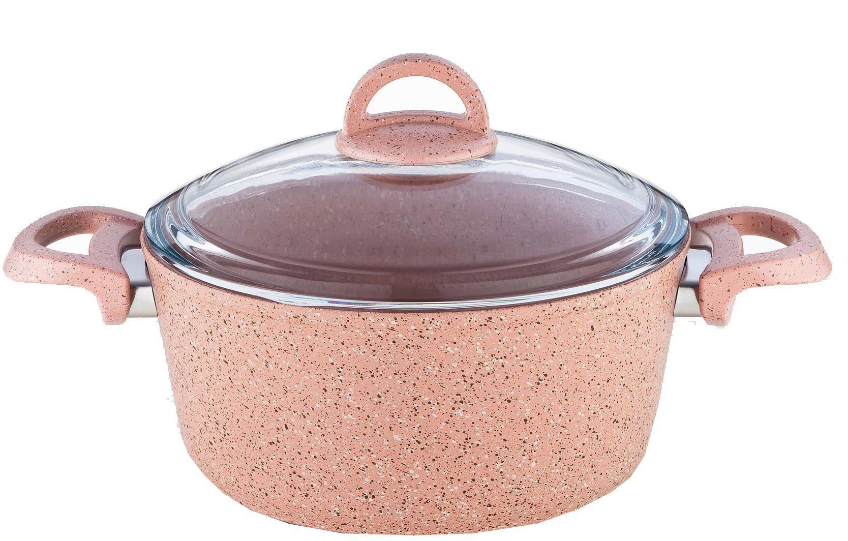 Home Maker Granite Casserole Pink And Clear 20cm