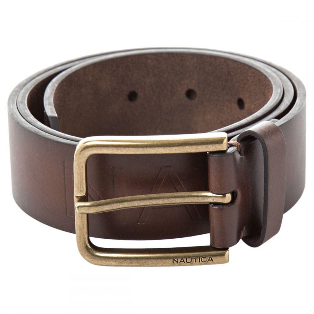 Nautica 11NP02X039-200 Dress Belt for Men - Leather, Brown, 34 US