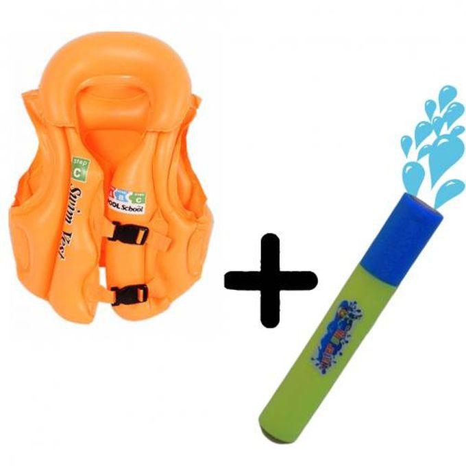 Children Float Inflatable Life Jacket Swimsuit And Water Gun