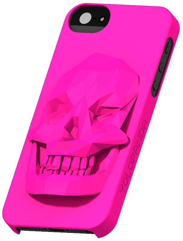 3D Case Skull for iPhone 5 Pink