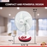 Duravolt 12 Inches Rechargeable Table Fan With Free Solar Panel White