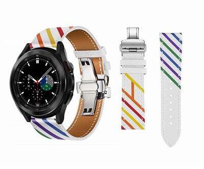Genuine Leather Replacement Band for Samsung Galaxy Watch4 42/46mm Multicolour
