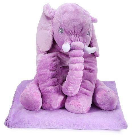FSGS Light Purple Stuffed Cute Simulation Giant Elephant Plush Doll Toy Pillow With Blanket Birthday Christmas Gift 109947