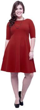 Faballey Curve Go Glam Skater Dress Red XL