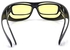 Unisex HD Night Vision Driving Sunglasses Yellow Lens Over Wrap Around Glasses - 2724644110908