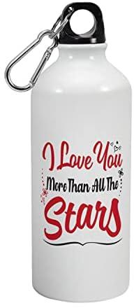 Happu - Printed Aluminium Sipper Water Bottle Valentine Day Theme - Gift for Lover, Gift for Girlfriend, Boyfriend, Wife, Husband, Couple, Anniversary, 2016-AB-600_A