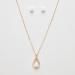 Necklace with Tear Drop Shaped Pendant and Pearl Earrings