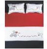 BrightLinen 3Pcs Embroidered Flat Sheet King Red and Black