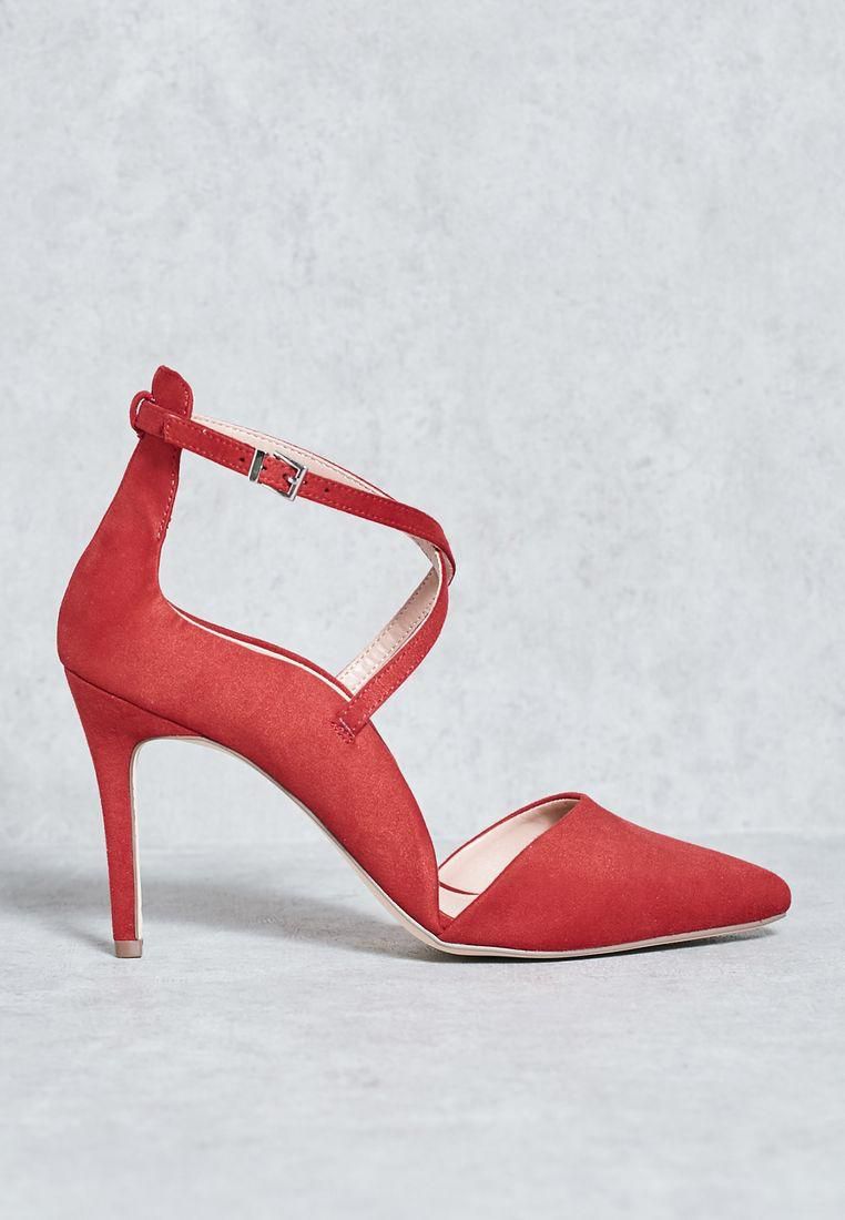 Colie Cross Strap Pointed Toe Pumps