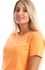 Izor Solid Round Ruffled Trim Short Nightgown - Orange