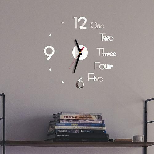 Generic 3D Mirror Fashion Number Wall Clock Stickers