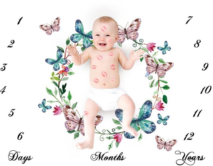Newborn Baby Photo Prop Creative Design Monthly Milestone Blanket Photography Backdrop
