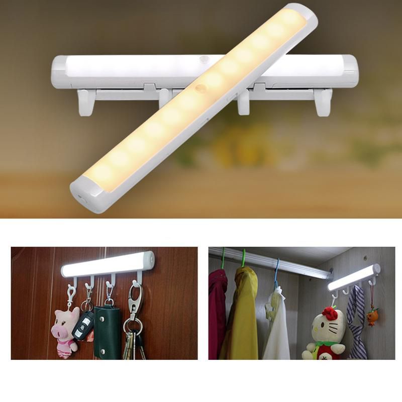 Night LED Bedroom Lamp Motion Sensor Light With Hooks (2 Colors)
