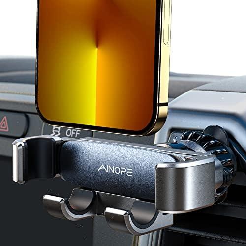 【2023 Upgrade】AINOPE Gravity Magnetic Car Phone Holder, Mobile Holder for Car Mount Air Vent with Newest Air Vent Clip Auto Lock Hands Free Car Phone Holder Magnetic fits for iPhone 15& All Phones