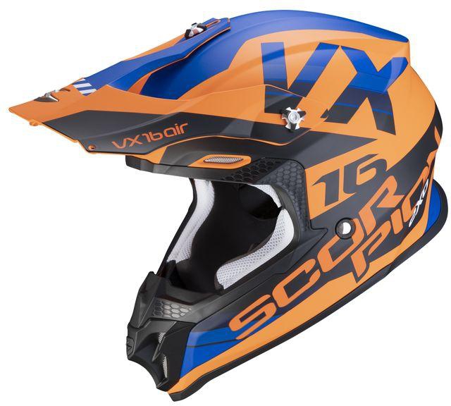 Scorpion VX-16 Air X Turn Off Road Helmet - Matte Orange/Blue