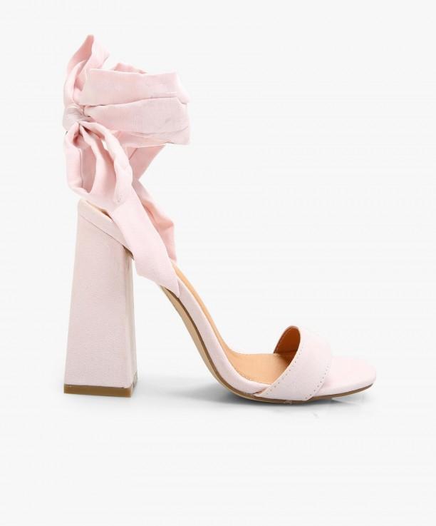 Light Pink Honesty Lace-Up Sandals