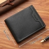 Fashion Men Short Wallets Business Billfold Horizontal Wallet Credit Card Holder-Black
