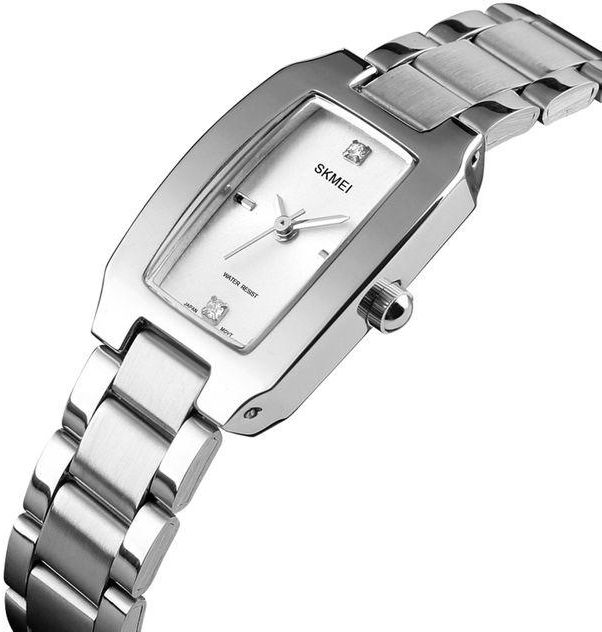 Skmei Women Quartz Watch Stainless Steel Strap Diamond Dial Female Wristband Elegant