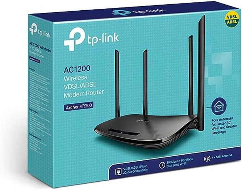 TP-Link TP-Link AC1200 Archer VR300 Wireless VDSL and ADSL Modem Router - Black