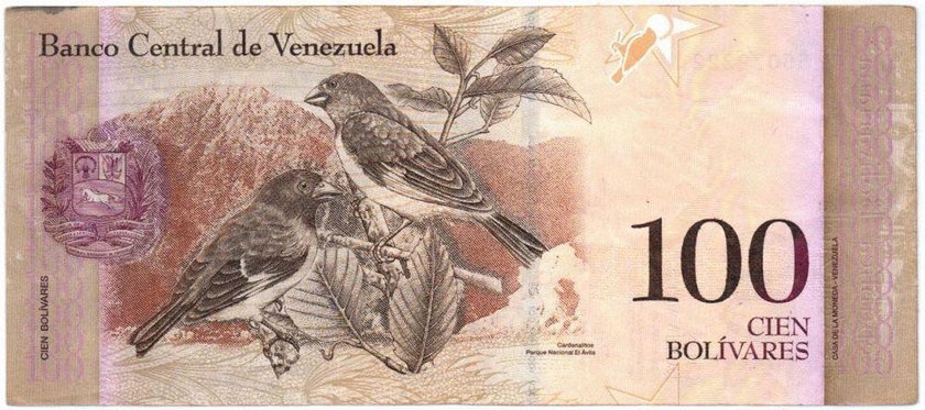 100 بوليفار جمهورية فنزويلا