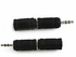 Generic 2-Piece 2.5mm To 3.5mm Stereo Earphone Audio Adapter Connector For Cable Black