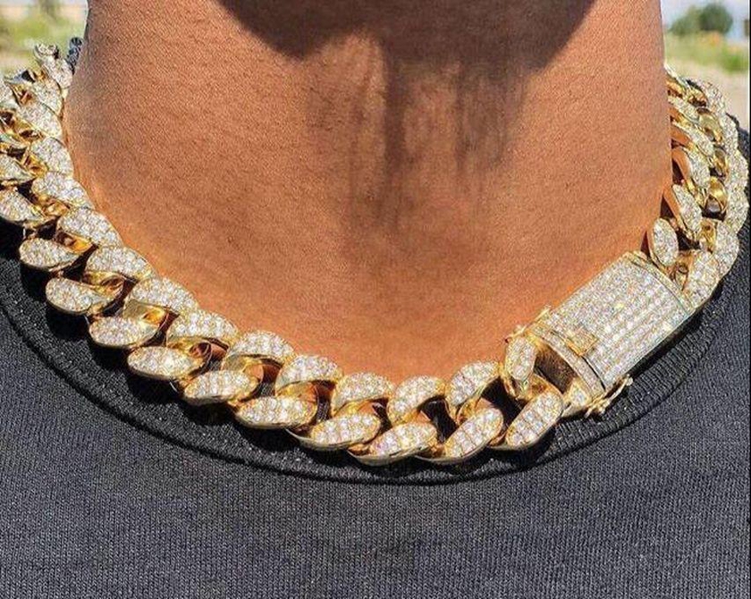 Iced Out Miami Cuban Link Choker Gold