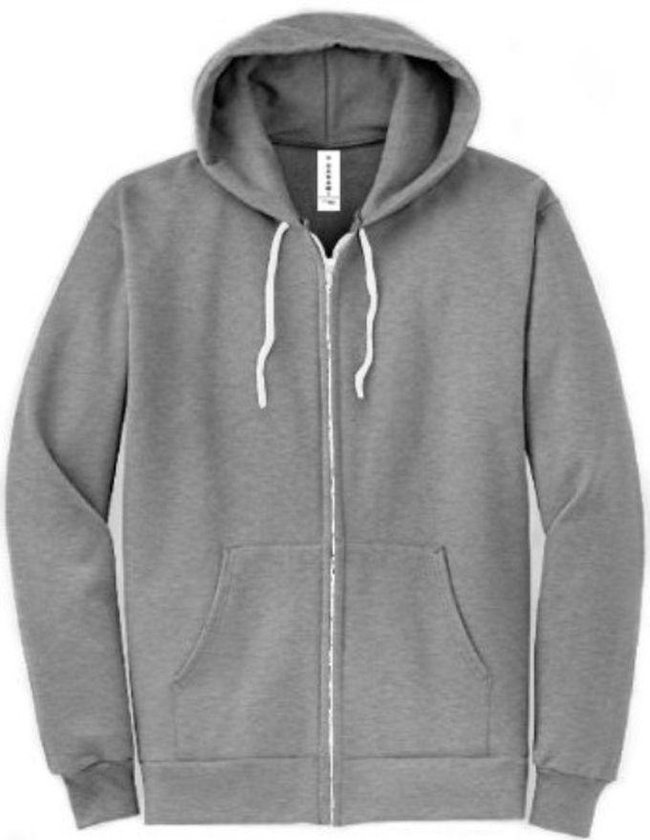 Danami Plain Long Sleeve Zipper Hoodie - Sport Grey