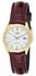 ساعة يد إنتايسر بعقارب طراز LTP-1183Q-7A - مقاس 32 مم - لون بني للنساء