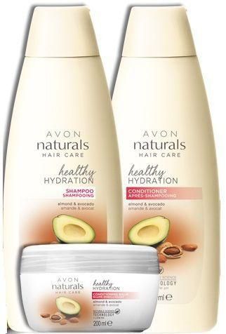 Avon Naturals Almond and Avocado Shampoo, Conditioner and Balm
