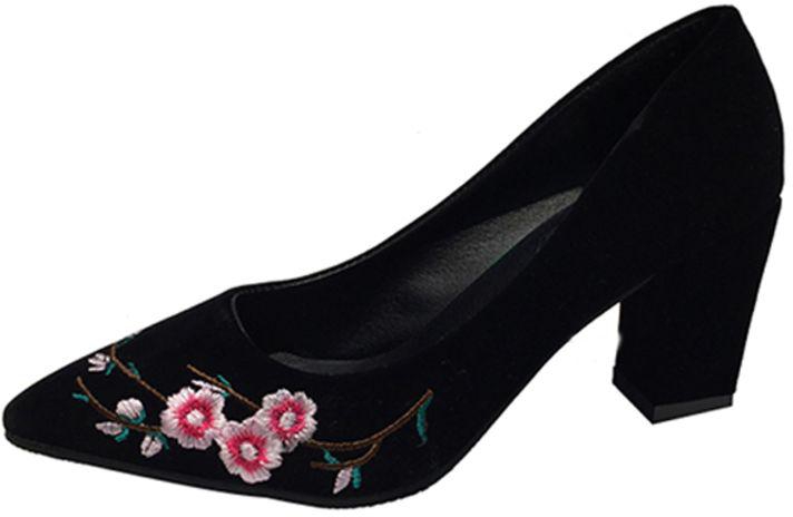 Embroidered High Heel Pumps