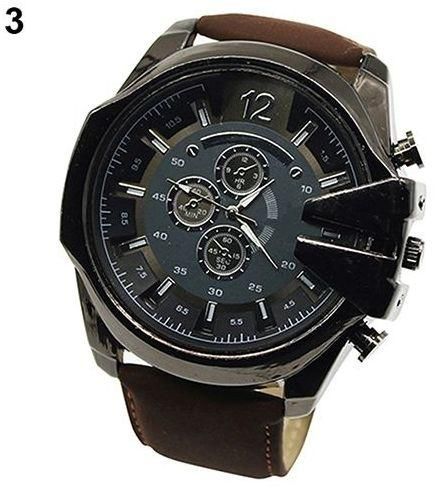 Sanwood Specifications:<br />Delicate in design, fashion in style.<br />Big dial, faux leather band and stainless steel case make it very cool.<br />It is a perfect daily accessory for men on various occassions.<br /><br />Type: