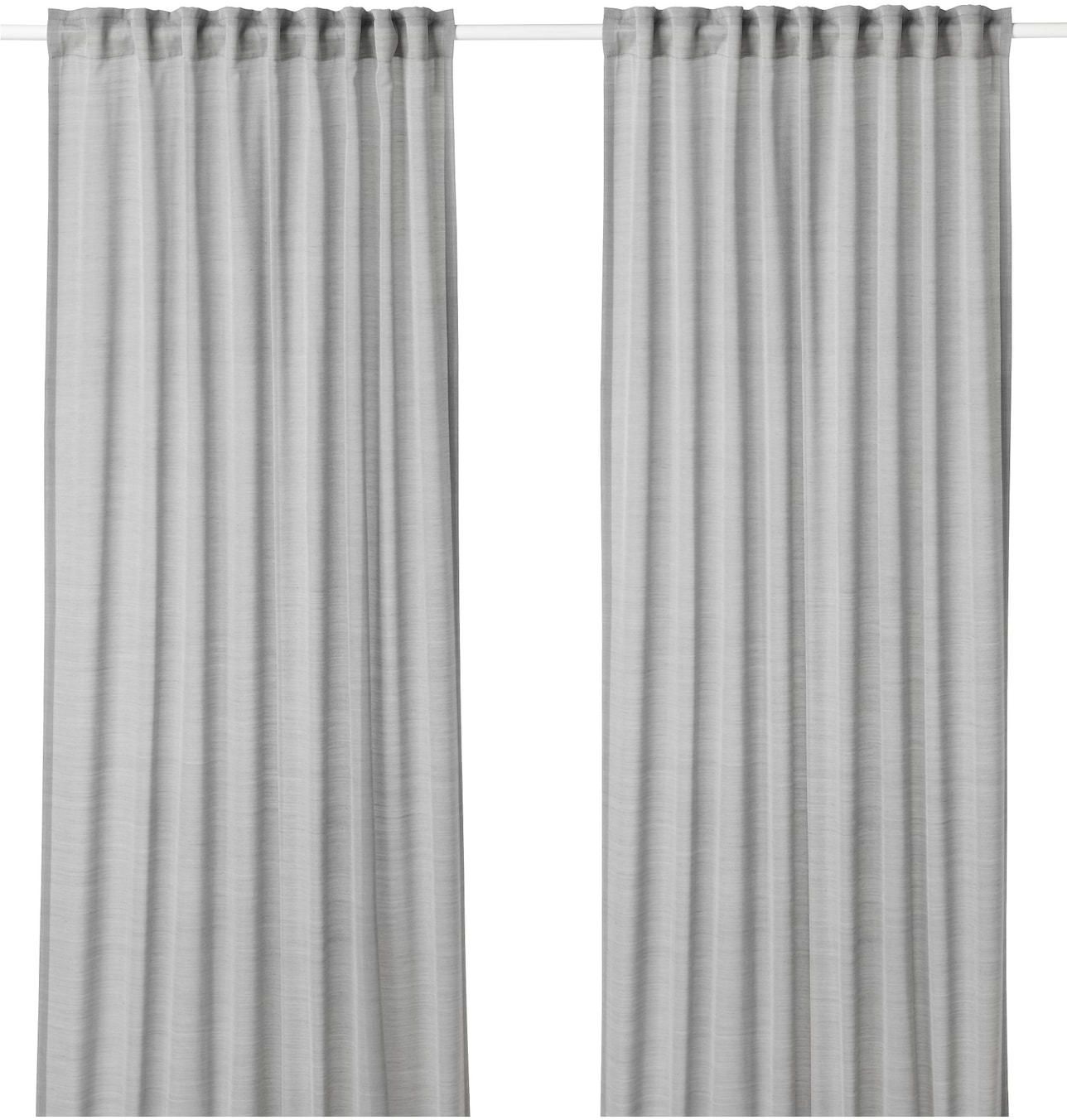 HILJA Curtains, 1 pair - grey 145x300 cm
