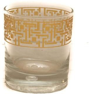 Glass with gold motive