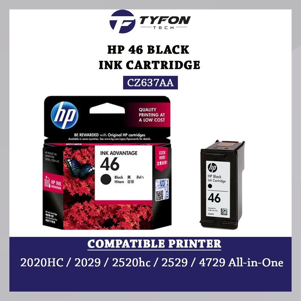 HP 46 Black Ink Cartridge (CZ637AA) for Deskjet 2020HC 2029 2520HC 2529 4729 Printer