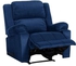Velvet Upholstered Rocking Recliner Chair With Bed Mode Dark Blue 92x95x80cm