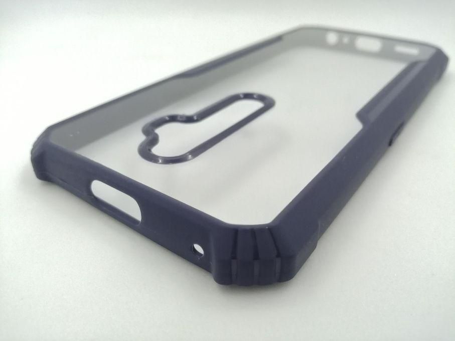 Oppo Reno 2F Cover With Soft Silicone Edges And Transparent Back - Navy