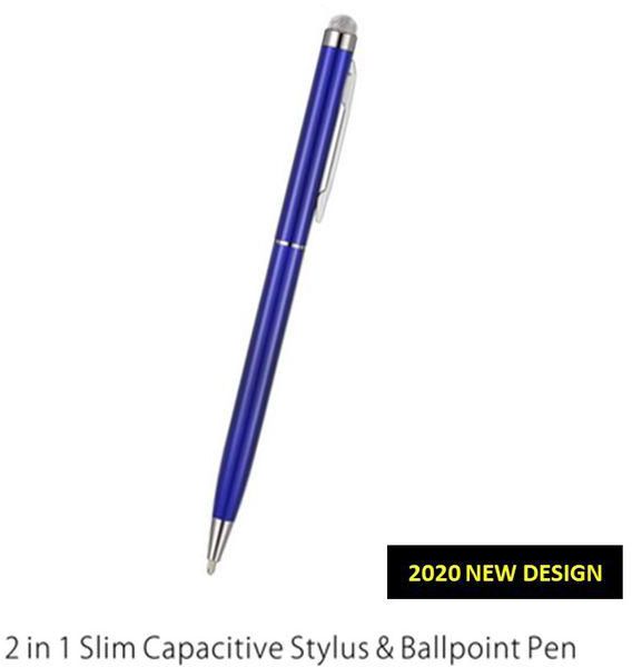 2 In 1 Capacitive Stylist Slim 2020 Ballpoint Pen - Blue