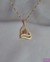 Double Heart With Red Stone Necklace