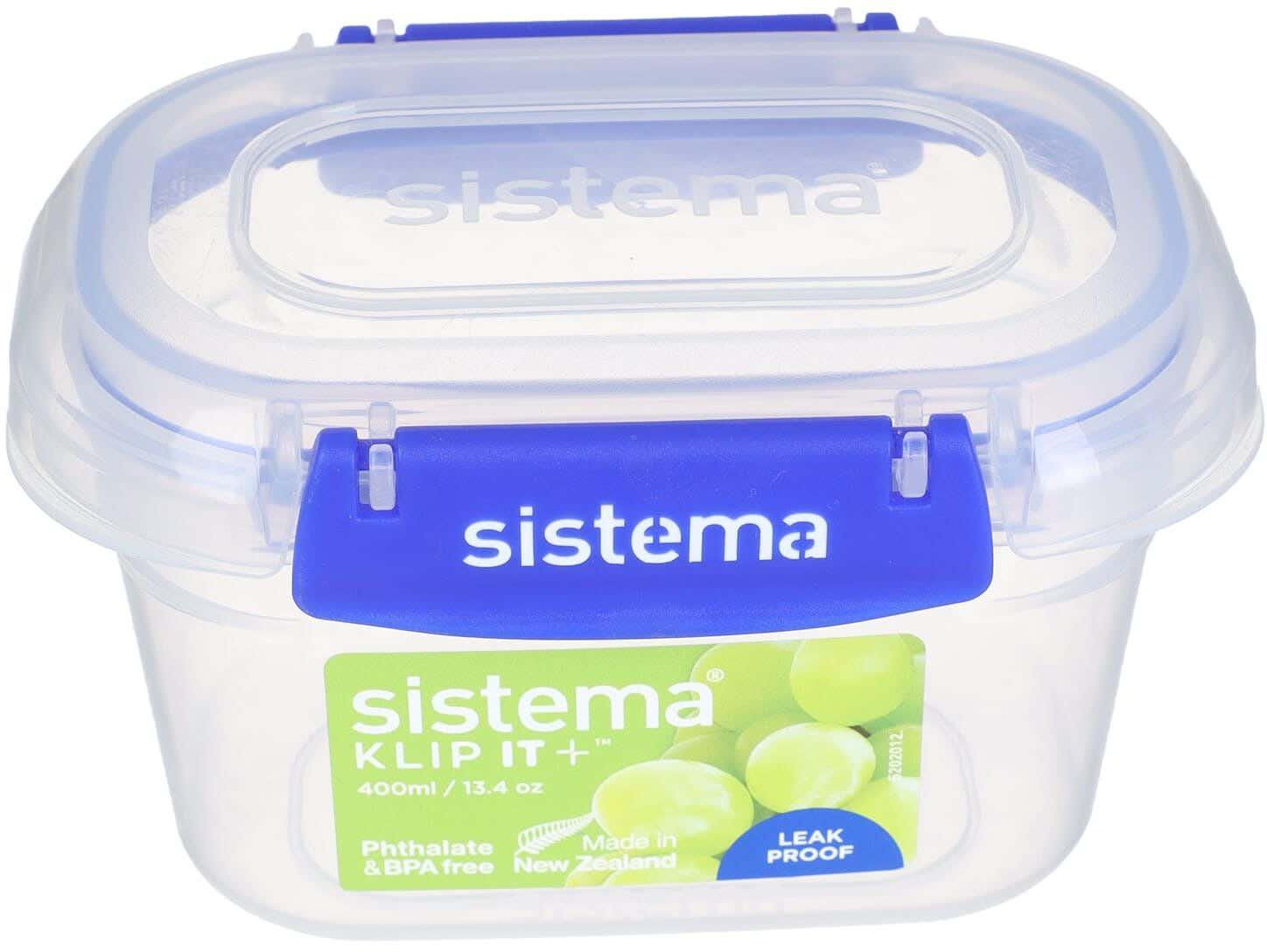 Get Sistema Plastic Food Container with Clip Cover, 400 ml - Blue with best offers | Raneen.com